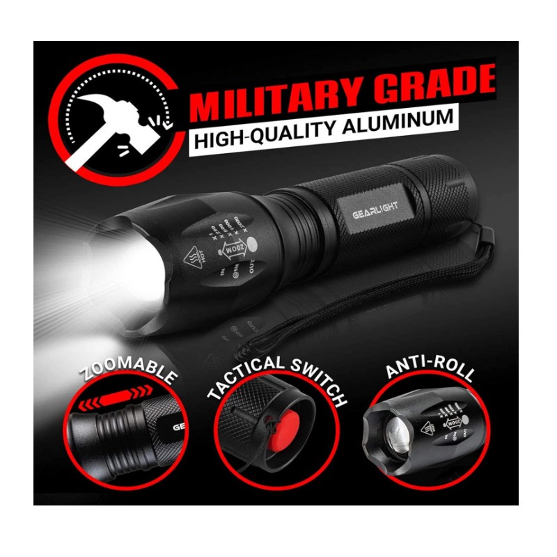 Gearlight S1000 LED Tactical Flashlight - 2 Count
