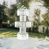 KOLHGNSE 5 Tier Crystal Flower Stand, Silver Wedding Centerpiece Parties