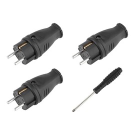 Protective contact plug, 3 x earthing contact plugs and 1 x screwdriver, and durable. Can be used for 0.5-3 cm² cables, IP44 protection class, 230 V, 16 A