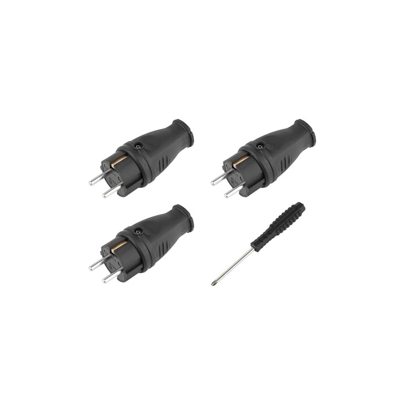 Protective contact plug, 3 x earthing contact plugs and 1