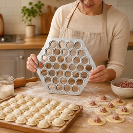 37-Hole Aluminum Dumpling Mold – Ravioli and Pelmeni Maker for Homemade Dumplings