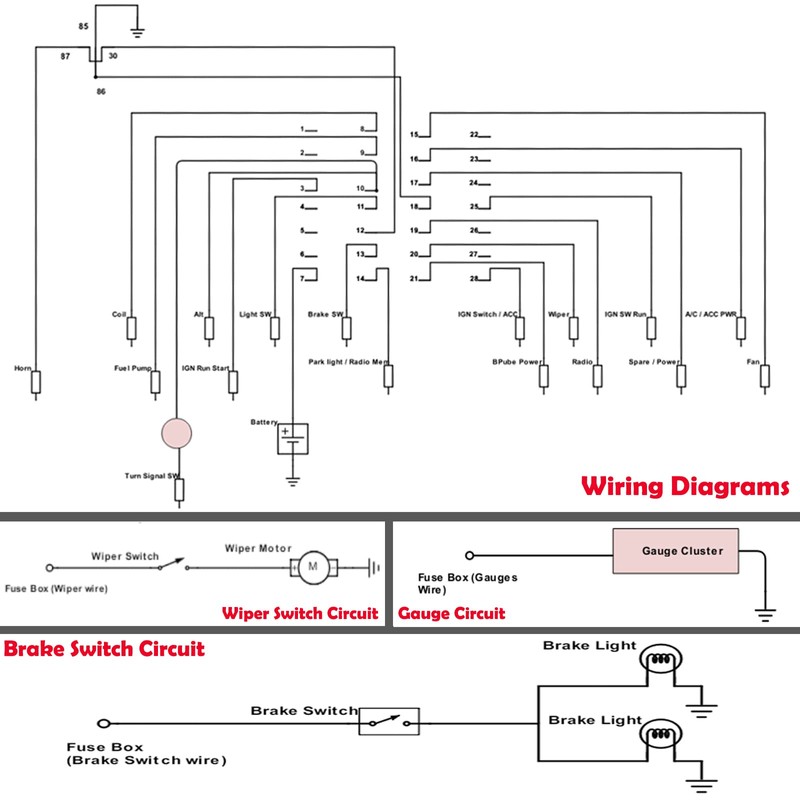 14 Fuse 12-14 Circuit Wiring Harness Racing GXL Copper Wire