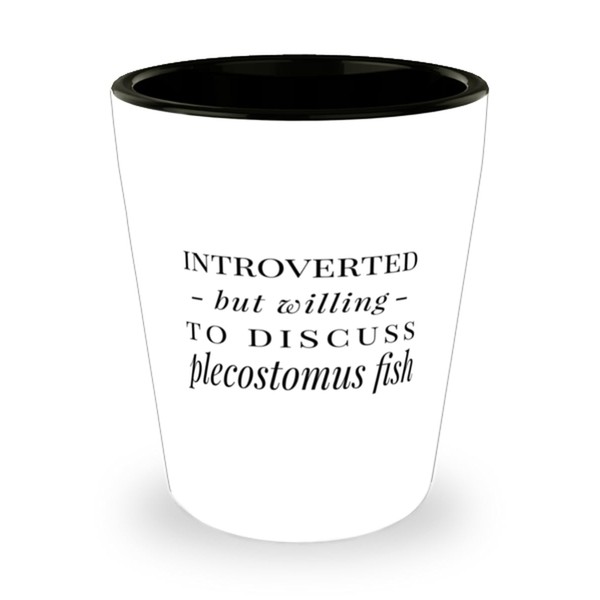 ODDITEES Funny Fish Shot Glass Introverted But Willing To Discuss