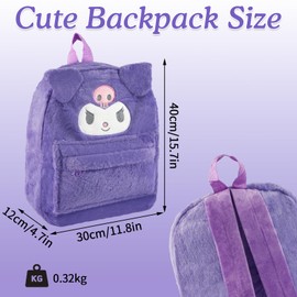 Cute Backpack, Fluffy Girls Tweens Backpack, Kawaii Plush Bag, Cute School Bag Cartoon Stylish, Girls Gifts