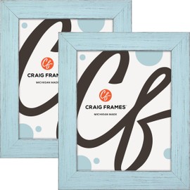 Craig Frames Jasper, 11x14 Picture Frame, Light Blue, Set of 2