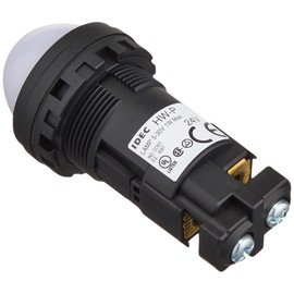 IDEC HW1P-2Q4PW Pilot Light, HW Series, φ0.9 inch (22 mm), Projected Shape, LED Illumination, AC/DC 24V