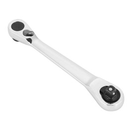 EVGATSAUTO Mini Socket Ratchet and Bit Driver Multi-Tool Burappoi Mini Wrench 1/4'' Inch Mini Ratchet Wrench with 72 Toothed Disc CR-V Professional Tools Metal Silver[107MM] (130mm)