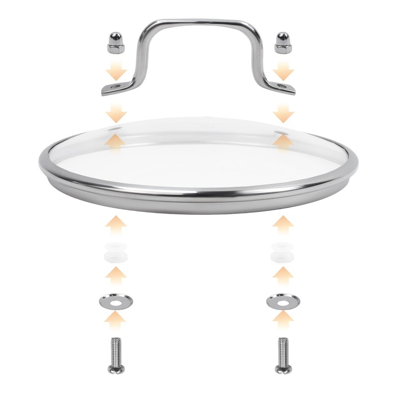 HEVSTIL 8-Inch Tempered Glass Lid – Heat Resistant to 220°C,