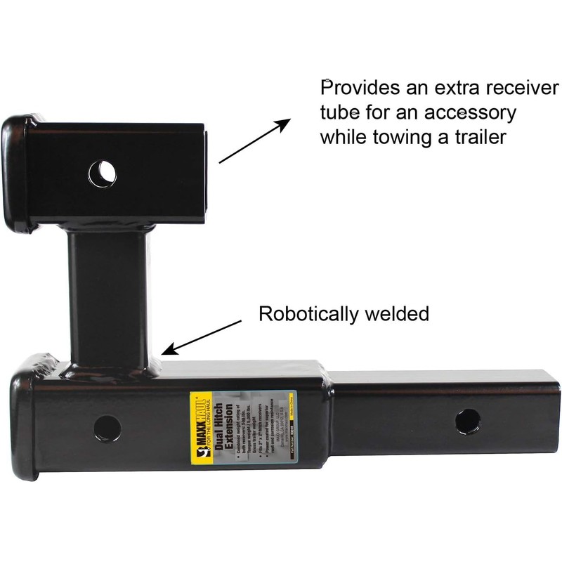 MaxxHaul 50973 Dual Hitch Extension with Single Post Includes 2