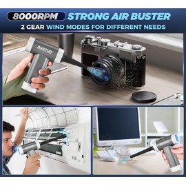 AUXTUR Mini Car Vacuum Portable Cordless-Brushless Motor with 12000PA,3 in 1 Wireless Handheld Car Vacuum Cleaner Strong Suction,Rechargeable Cleaner for Car (Grey)