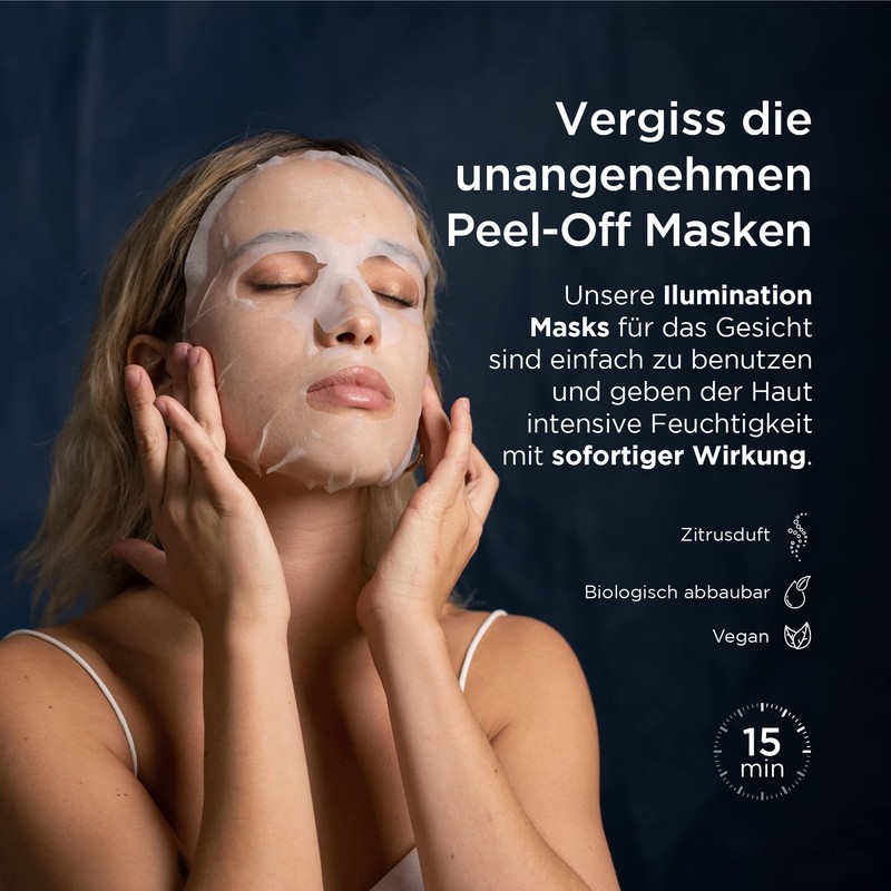 Moisturising cloth masks face, repairs, soothes and regenerates, rich in