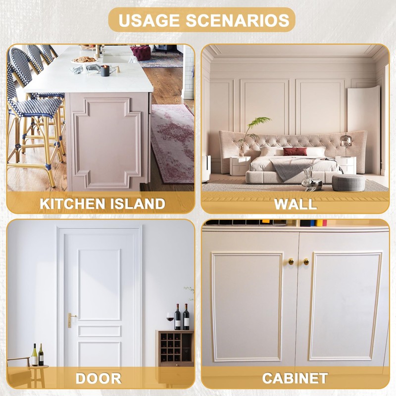 Soengsau Peel and Stick Accent Wall Molding, 196.8"L x 0.9"W