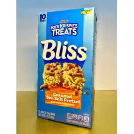 Kellogg's 🔵 New Kellogg's Rice Krispies Treats BLISS Caramel Sea Salt Pretzel 8.4oz