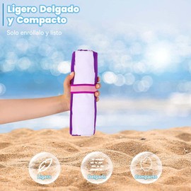 JIUS@FF Toalla De Playa Superligera, Toalla De Microfibra Sin Arena, Toalla De Playa Fina Superabsorbente Y De Secado Rápido, 71 X 32 Pulgadas, Regalo Perfecto para Viajes, Camping, Vacaciones