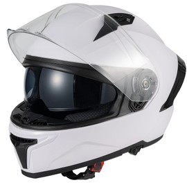 Favoto Full Face Helmet with Dual Visors, DOT Approved Motorcycle Helmet , Lightweight Street Dirt Bike ATV Off Road Motocross Helmet for Adults