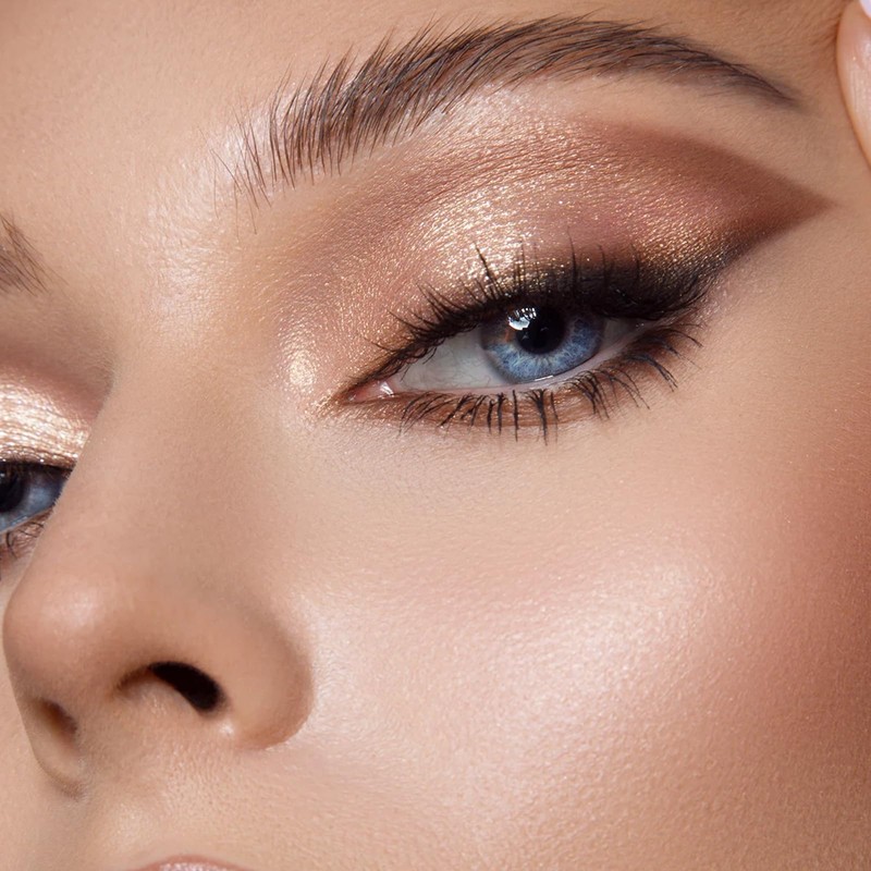 Glitter Eyeshadow Palette, Shimmer Silver Brown Eyeshadow Eye Glitter Makeup,