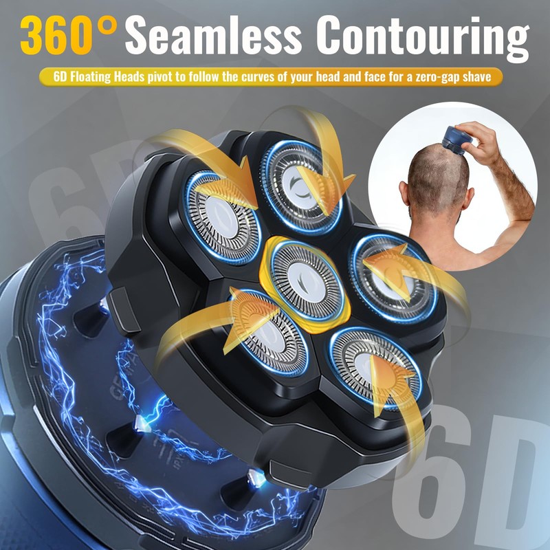 Magnetic 6D Shaver Replacement Heads, 2-Pack