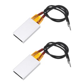 sourcing map 2 Pcs PTC Heating Element, AC DC 220V PTC Heating Plate Aluminum Shell Ceramics Polyimide Film Plate Heater 3W-75W 80C Insulated Constant Temperature Ceramic Thermostatic