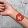 4 x 'Switzerland Flag Heart' Temporary Tattoos - Water Resistant,