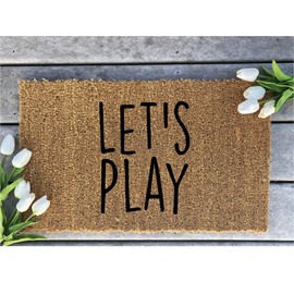 HBGCVB Mini Playhouse Coir Doormat Let's Play - Kids Welcome Mat Non Slip Floor for Home Bathroom Kitchen Entrance 16 x 24 inch