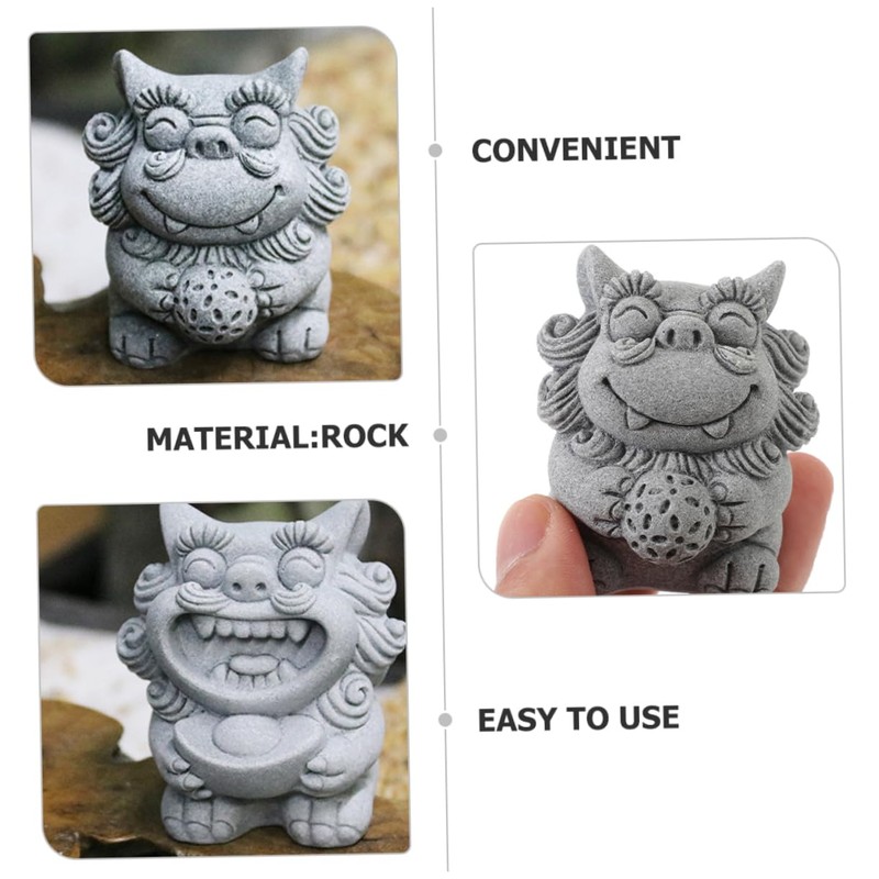 Sosoport 2pcs Mini Lion Statues Decorative Lion Figurine for Home