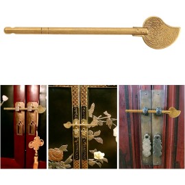 dophee Brass Retro Leaf Lock 11Cm Key Latch For Drawer Door Cabinet Cupboard