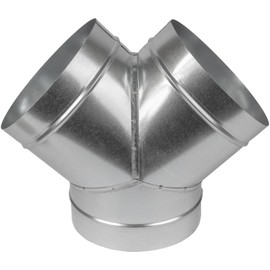 8" Inch Y-Shape Ducting Splitter - 45 Degree Galvanized Steel 3-Way Dust Collection Fitting - Branches for Exhaust Fan - Ducting Adapter - Duct Hose Connector