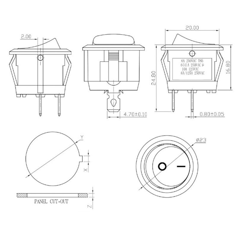 Pack of 5 Toggle Switch Wired, 12 V On/Off Lockable