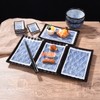 Cerficer Japanese 8 Inch Sushi Plates Blue Wave Cracker Tray