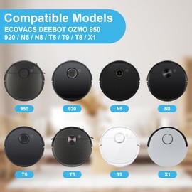 Fixbetter 2 Pcs Side Brush Motor Snap Gear and 4 Side Brush and 1 Screwdriver for ECOVACS DEEBOT OZMO 950/920/ N5/ N8 T5/ T9/ T8 Robot Vacuum Cleaner Accessory Spare Parts