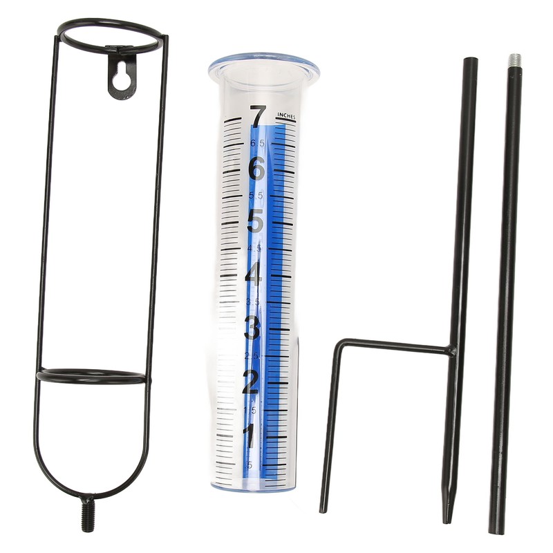 Rain Gauge 7 Inch Capacity Detachable Rain Measuring Gauge with