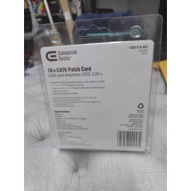 Commercial Electric Cat6 Patch Cord 10Ft Black Electronic Cable New