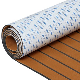 Boat Deck Flooring EVA Foam Boat Decking, 94 * 35" Faux Teak Marine Boat Flooring EVA Foam Sheet for Motor Boat, RV, Swimming Pool(94 * 16", Brown)