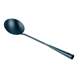 Restaurantware-Motomori 16 Inch Wok Ladles, 10 Pre-Seasoned Wok Spoons - Hanging Hole, Extra Long Handle, Blue Carbon Steel Chinese Cooking Ladles, For Stirring, Frying, Portioning, And More