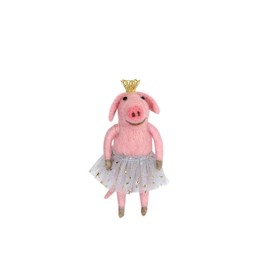Gisela Graham Wool Mix Pig Ballerina Christmas Decoration
