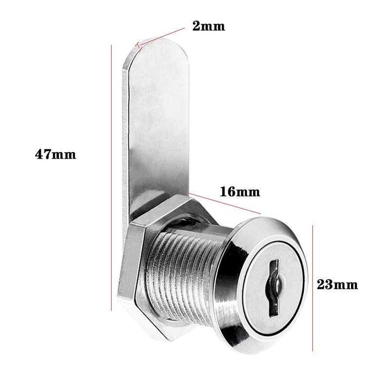 YUTOU Cabinet Lock 16mm 2 Pack Security Mailbox Lock Cylinder