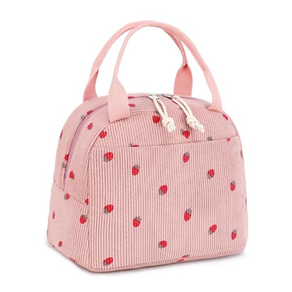 Amusingtao Insulated Strawberry Print Lunch Bag for Women & Kids
