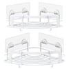 STEUGO 2-Pack Corner Shower with 4 Hooks Adhesive, Bathroom Shower