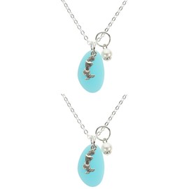 SAFIGLE 2pcs Mediterranean Pendant Chokers Necklace for Women Mermaid Sea Theme Pendant Necklace Choker Necklaces for Ladies Jewelry Beach Necklaces for Women Pearl Decor Alloy