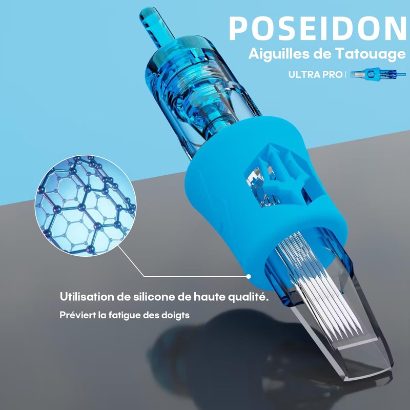 POSEIDON 1003RL - Aghi per tatuaggi, 20 pezzi, con cartuccia