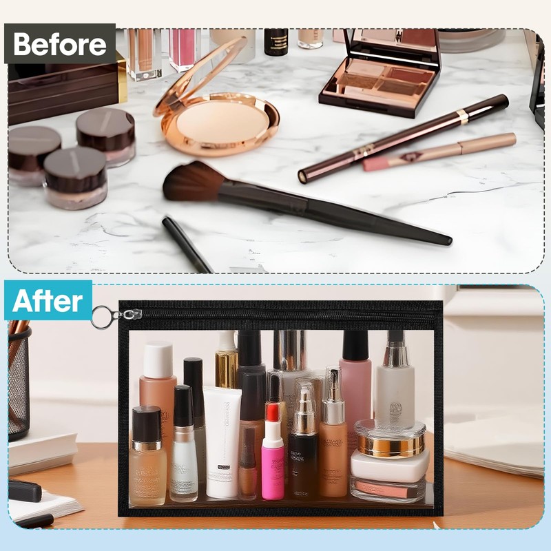 Clear Zipper Pouches for Organizing | Durable PVC Makeup Envelopes