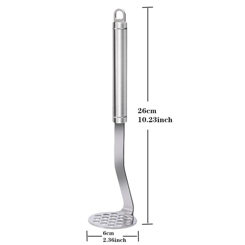 Potato Masher Stainless Steel, Garlic Press, Kitchen Food Mashr for
