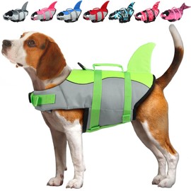 EMUST Mermaid Life Jackets for Dogs, Adjustable Small/Medium/Large Dog Life Vest for Water Safety pet Life Vest with Rescue Handle Safety Vest for Swimming Pool Beach Boating, PurpleMermaid, L