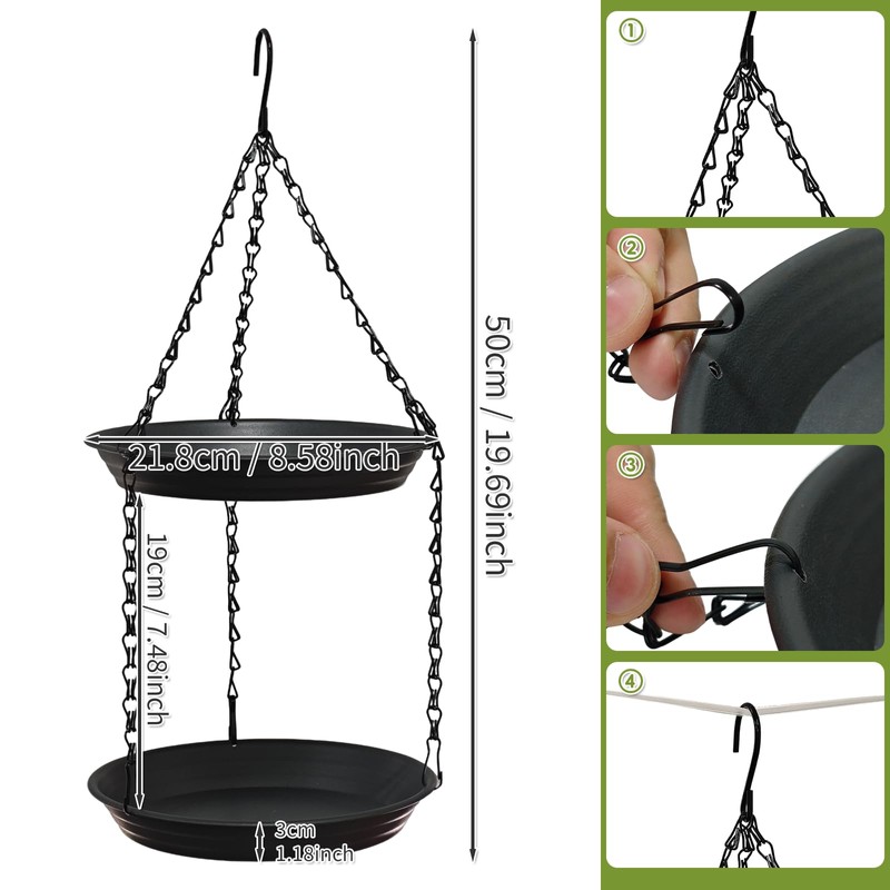 Gute Double Layer Hanging Metal Mesh Bird Feeder Tray -
