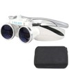 Dental Surgical Loupe Safety Goggle Sport Frame 3.5X 420mm(White Silver)
