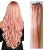 XUANHEFA Human Hair Ring Loop Hair Tip Extensions Remy Hair