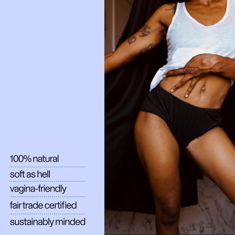 ODDO BODY 100% Organic Pima Cotton Underwear Mid-Rise Brief (Chalk,