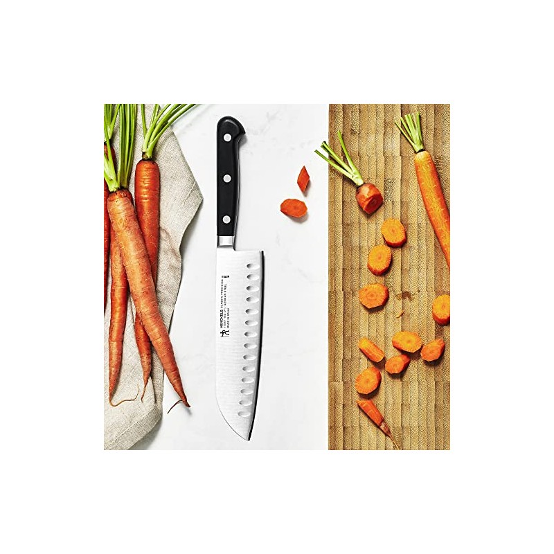 HENCKELS Classic Precision Razor-Sharp Hollow Edge Santoku Knife 7 Inch,