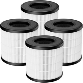 4 Pack PU-P05/AC201B HEPA Replacement Filter Compatible with FULMINARE PU-P05 Air Purifiers and Purivortex AC201B Air Purifiers, HEPA Air Filter for Home Pets Dander Dust Smoke Pollen