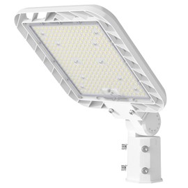DEMILARE 200W LED Parking Lot Light, 30000LM LED Lights Outdoor with Adjustable Slip Fitter Mount, 5000K IP65 150LM/W Dusk to Dawn Outdoor Lighting for Roadway, Barn(White)